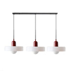 Colored Glass Pendant Light 3-Light Linear