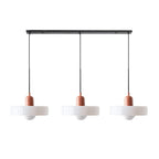 Colored Glass Pendant Light 3-Light Linear