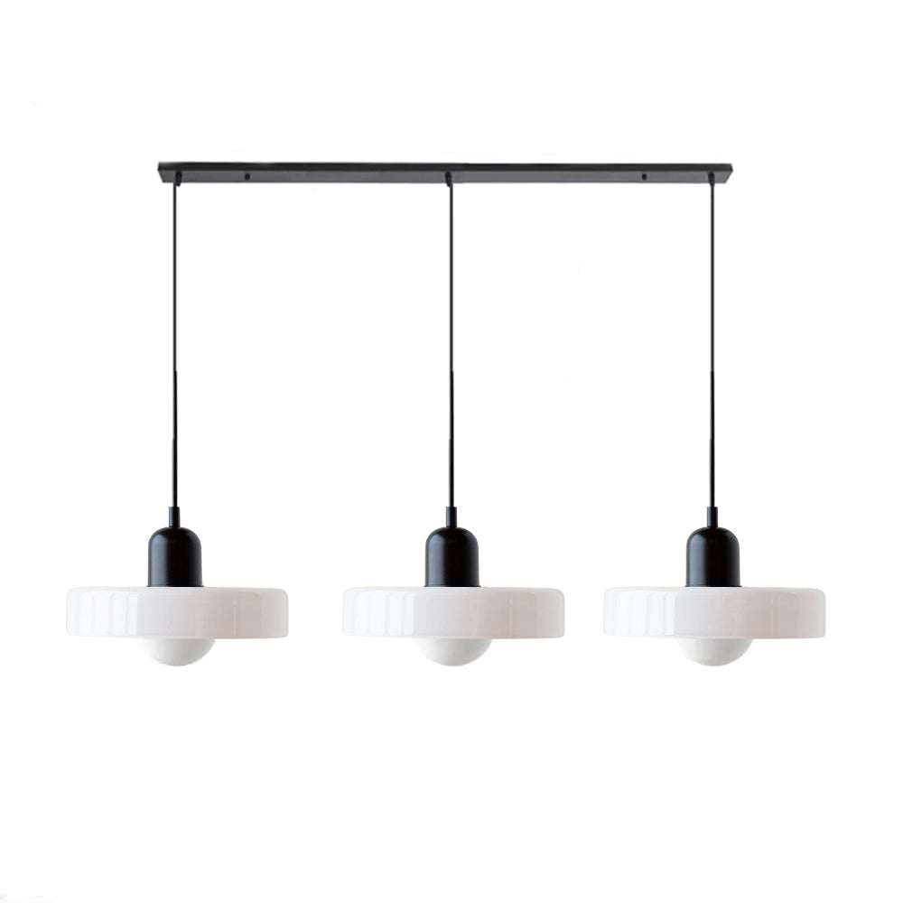 Colored Glass Pendant Light 3-Light Linear