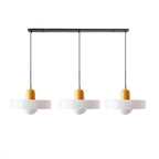 Colored Glass Pendant Light 3-Light Linear