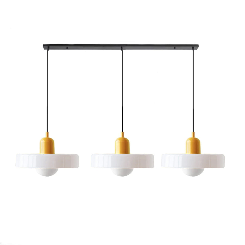 Colored Glass Pendant Light 3-Light Linear