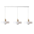 Colored Glass Pendant Light 3-Light Linear