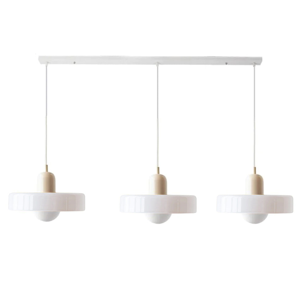 Colored Glass Pendant Light 3-Light Linear