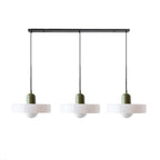 Colored Glass Pendant Light 3-Light Linear