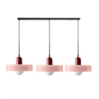 Colored Glass Pendant Light 3-Light Linear