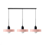 Colored Glass Pendant Light 3-Light Linear
