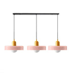 Colored Glass Pendant Light 3-Light Linear