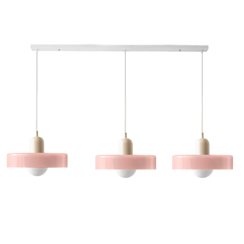 Colored Glass Pendant Light 3-Light Linear