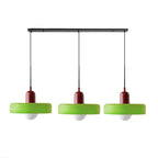 Colored Glass Pendant Light 3-Light Linear