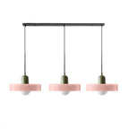 Colored Glass Pendant Light 3-Light Linear