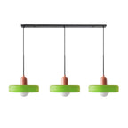 Colored Glass Pendant Light 3-Light Linear