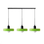 Colored Glass Pendant Light 3-Light Linear