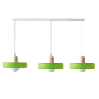 Colored Glass Pendant Light 3-Light Linear