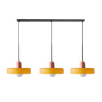 Colored Glass Pendant Light 3-Light Linear