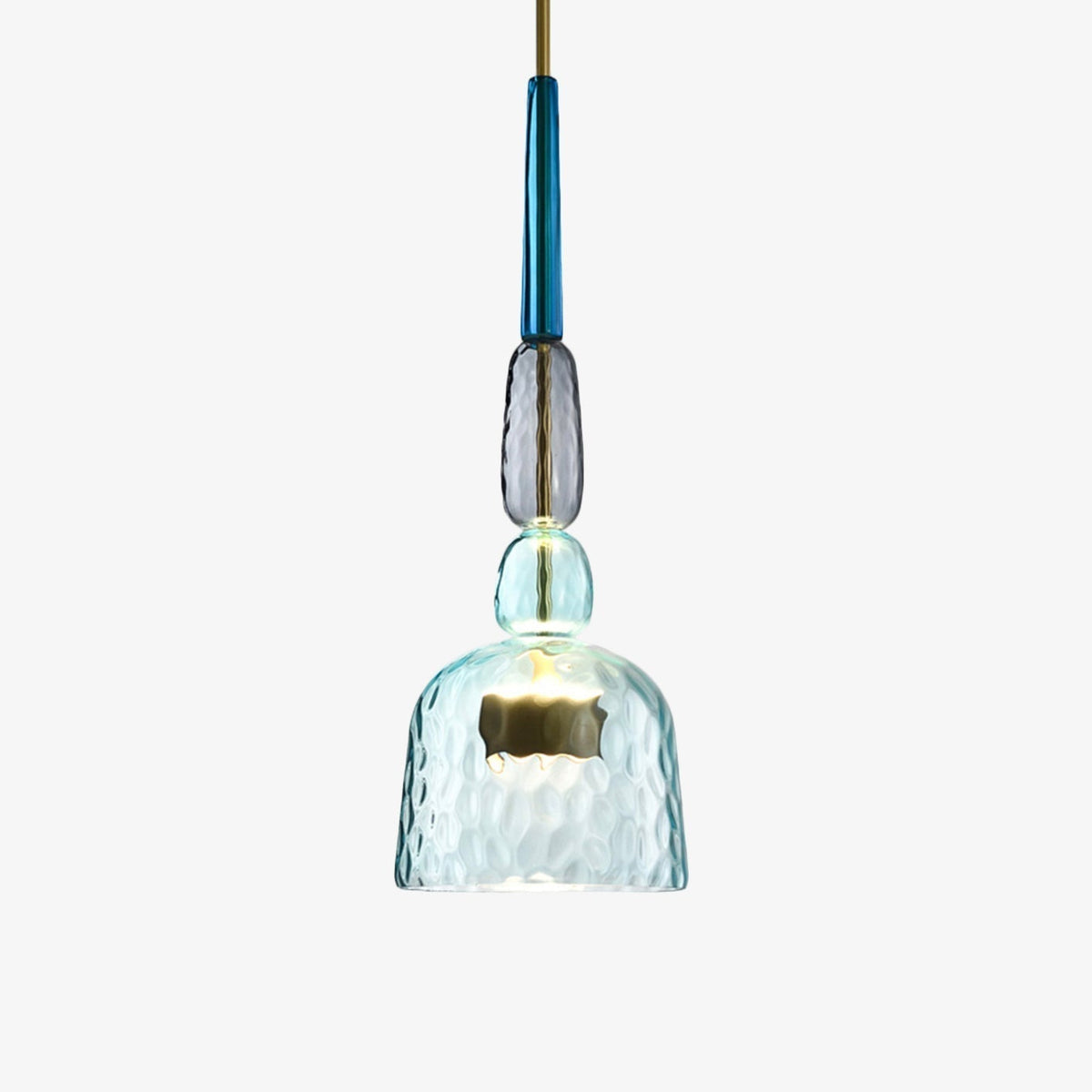 Colored Glass Pendant Light Hand Blown