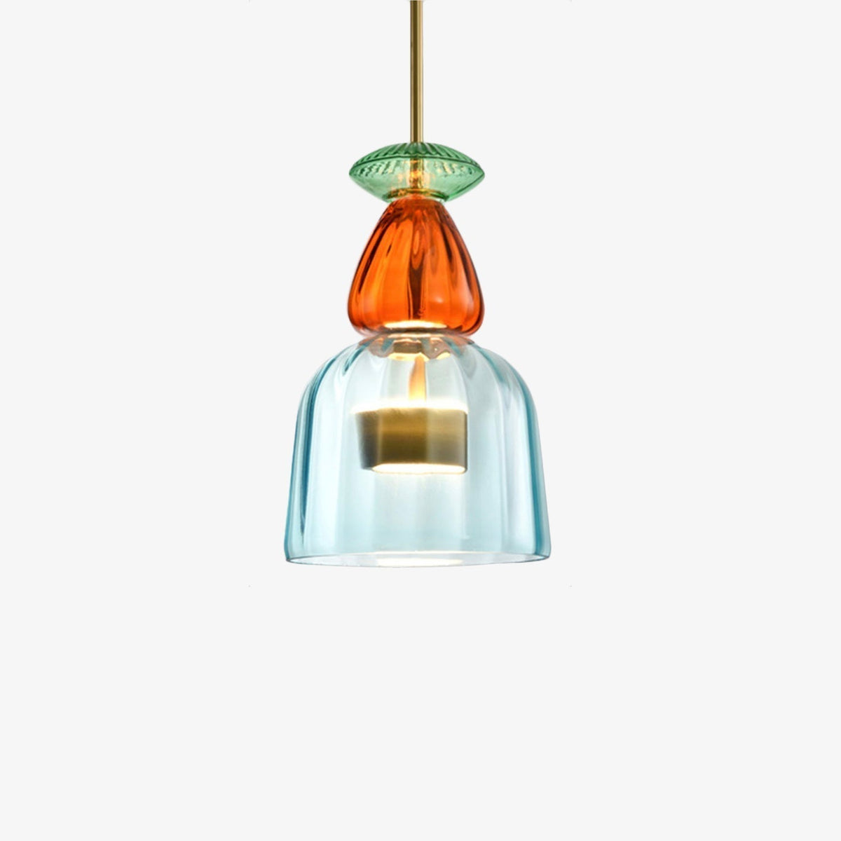 Colored Glass Pendant Light Hand Blown