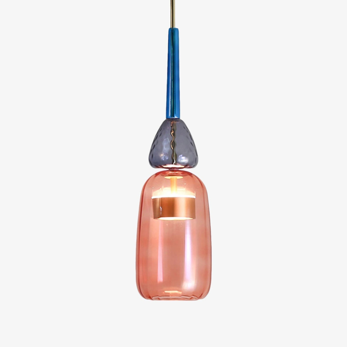 Colored Glass Pendant Light Hand Blown