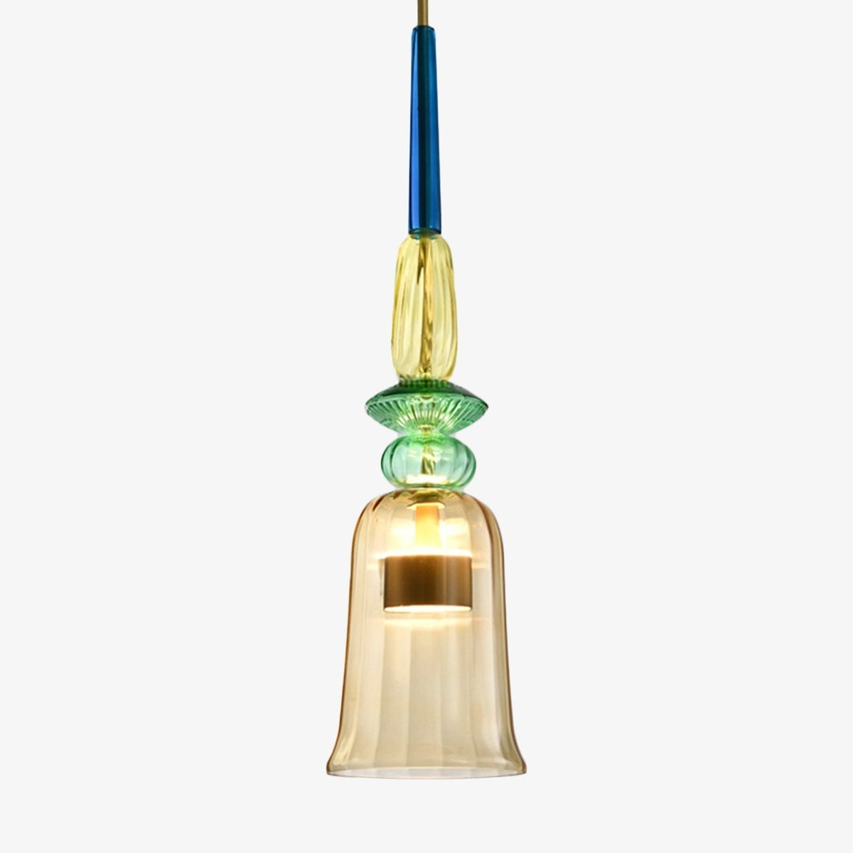 Colored Glass Pendant Light Hand Blown