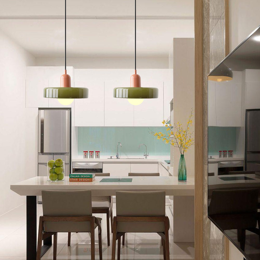 Colored Glass Pendant Light Retro