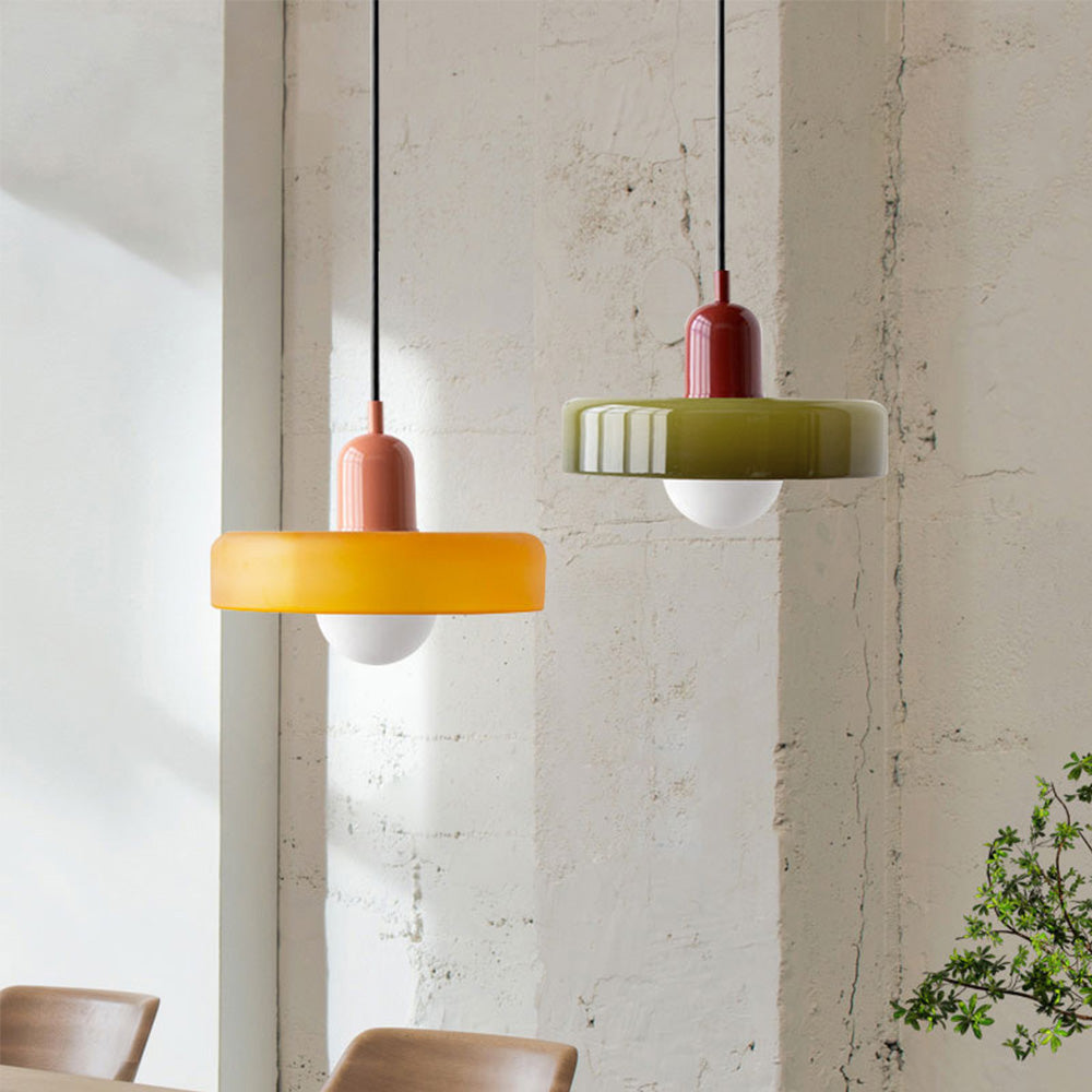 Colored Glass Pendant Light Retro