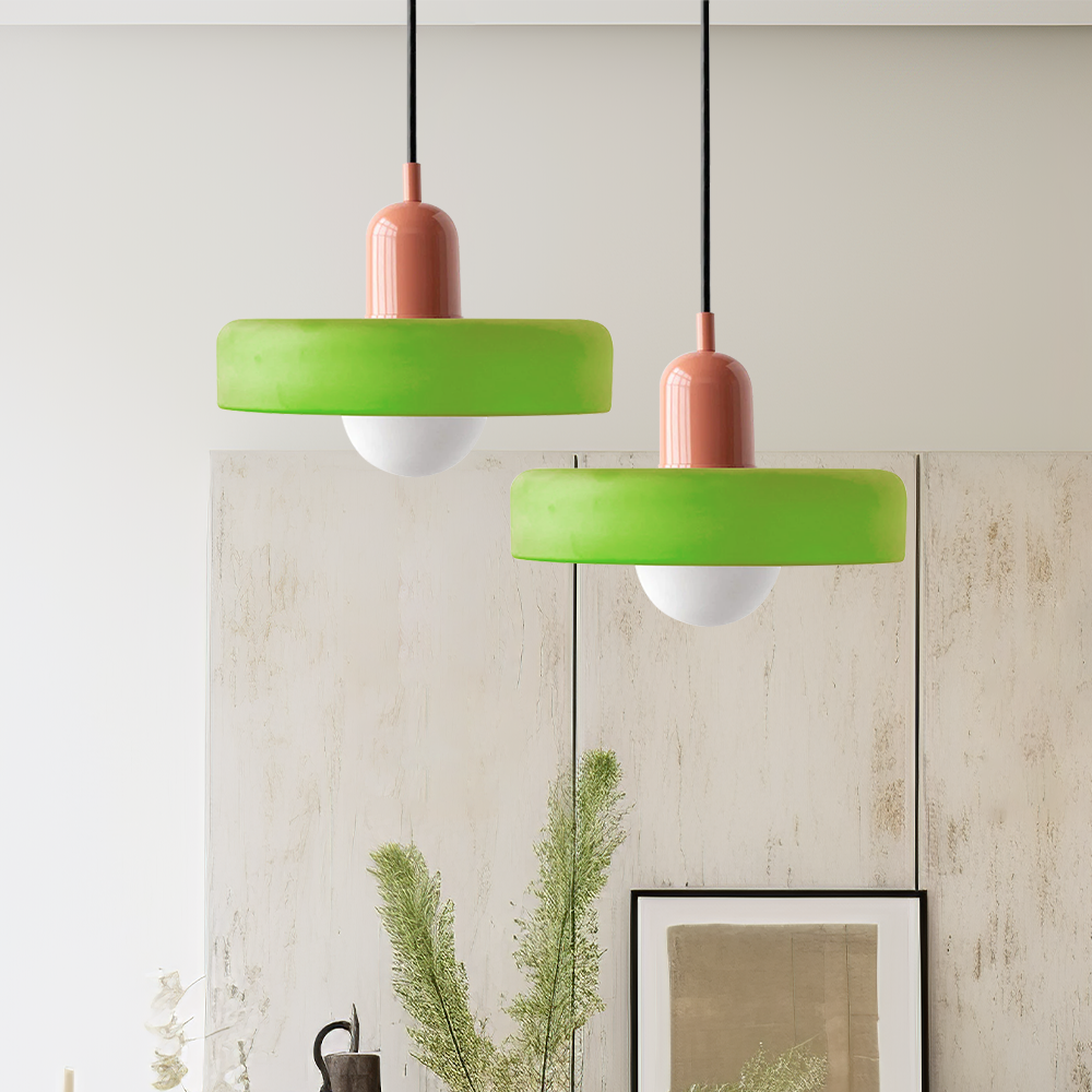 Colored Glass Pendant Light Retro
