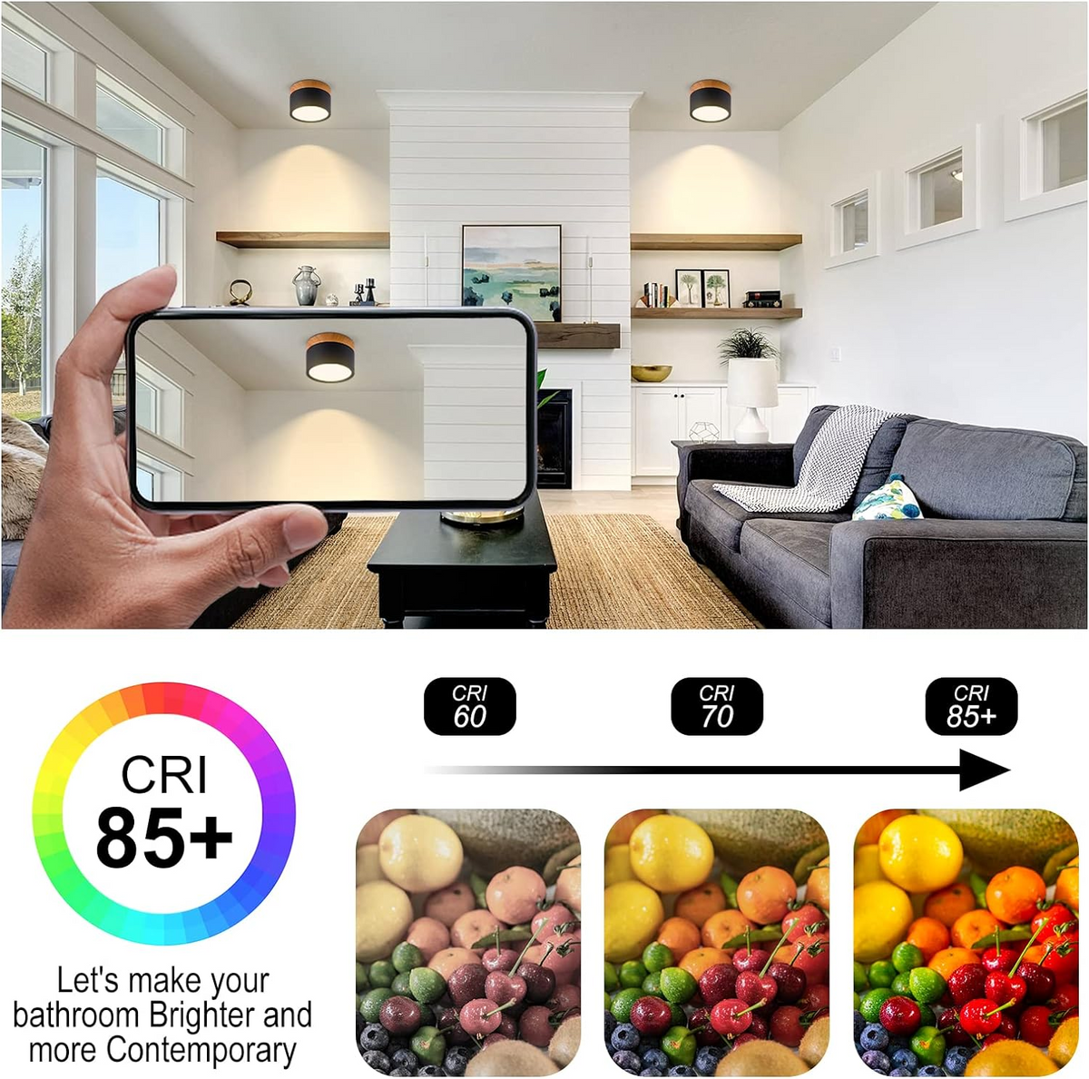 Compact Round LED Surface Mount Ceiling Light