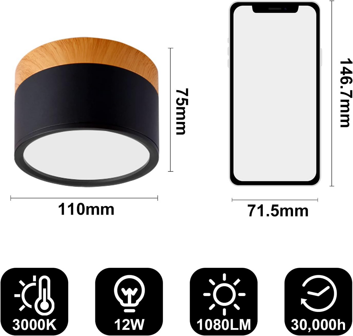 Compact Round LED Surface Mount Ceiling Light