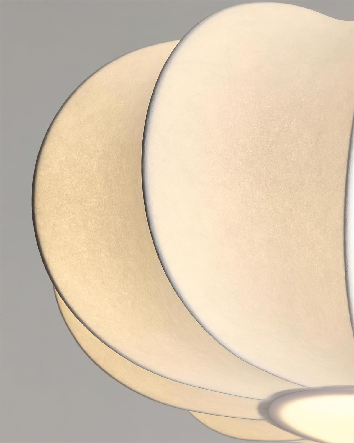 Japandi Fabric Pendant Light with Walnut Wood and Silk Shade