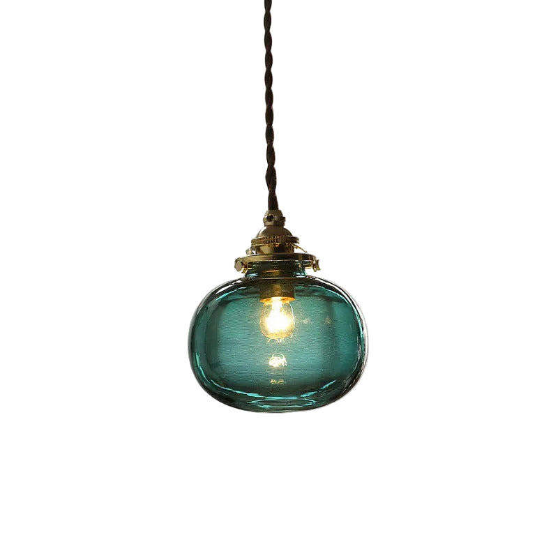 Glass Globe Pendant Light Copper