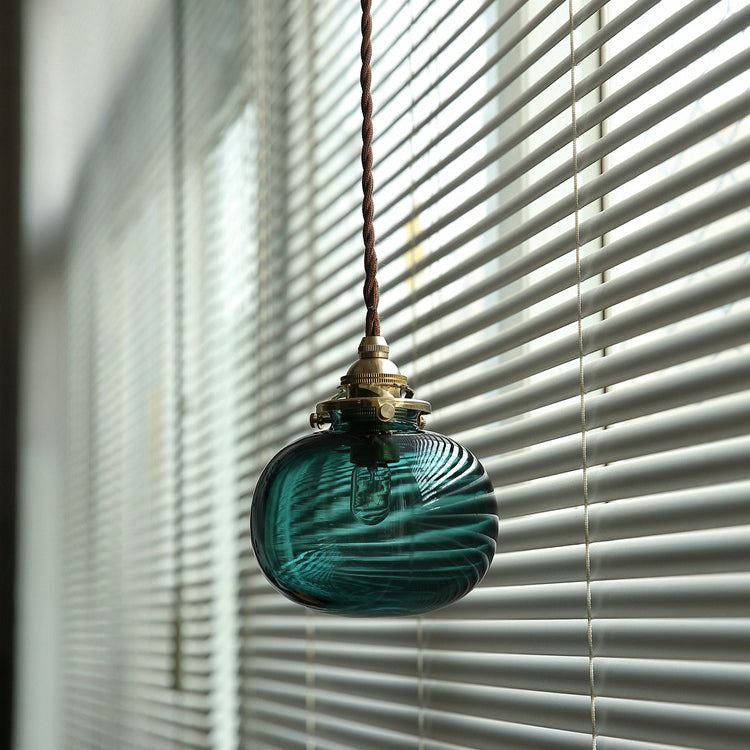 Glass Globe Pendant Light Copper