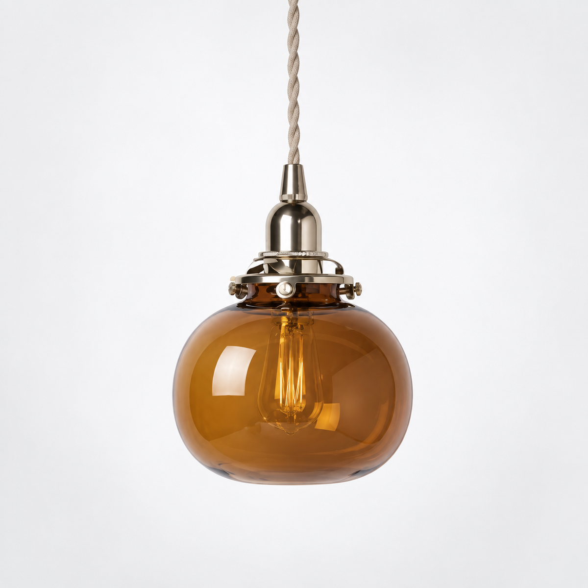 Glass Globe Pendant Light Copper