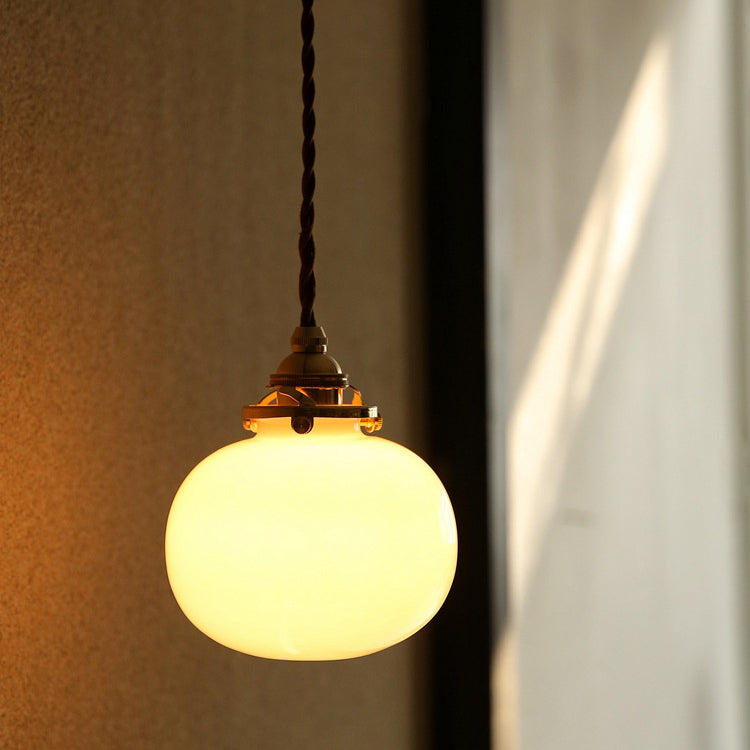 Glass Globe Pendant Light Copper