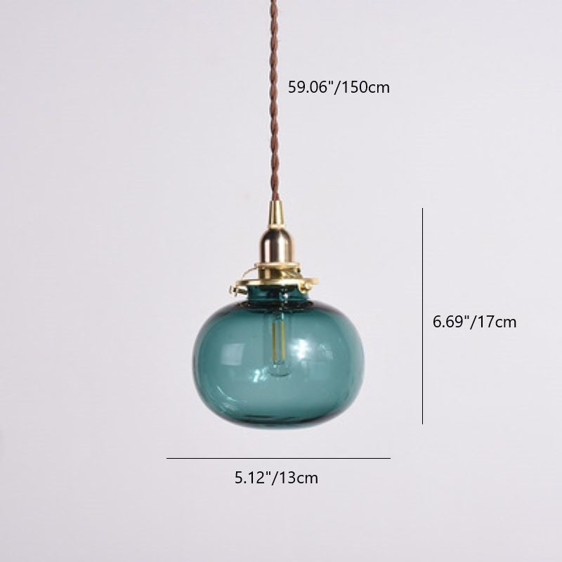 Glass Globe Pendant Light Copper
