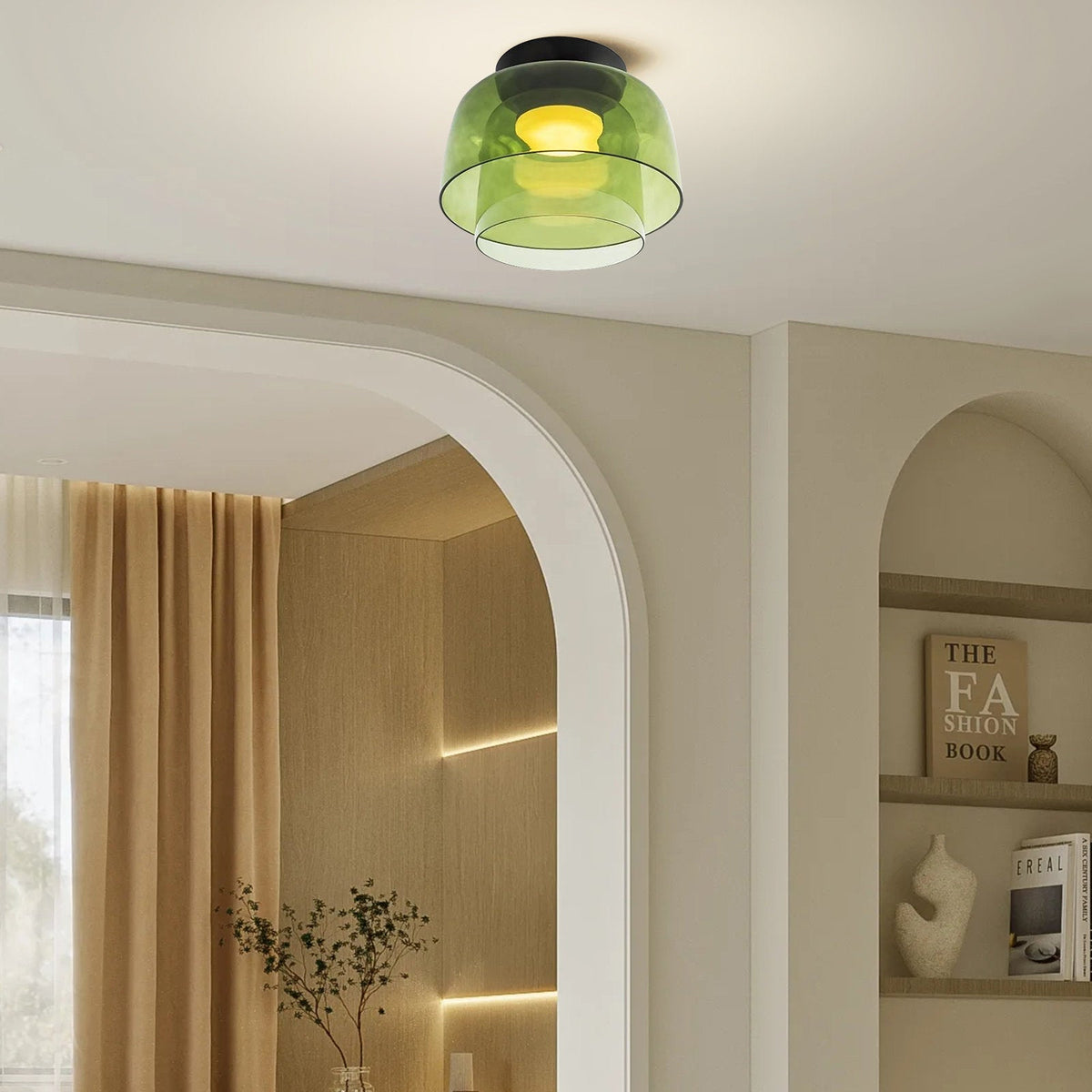 Glass Shade LED Flush Mount Ceiling Light