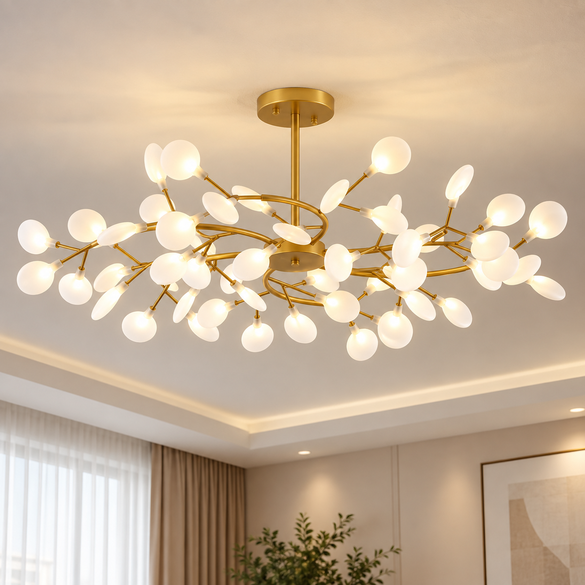 LED Branch Chandelier with Glass Shades