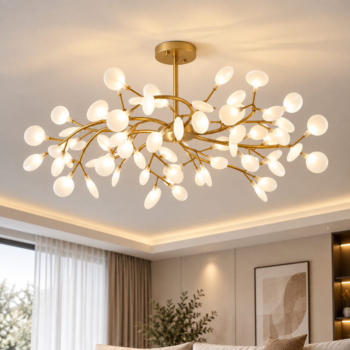 LED Branch Chandelier with Glass Shades