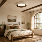 LED Flush Mount Ceiling Light Round Wood