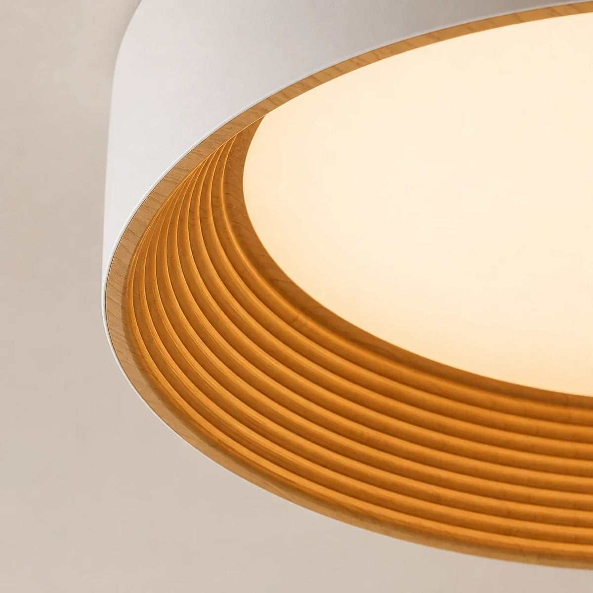 LED Flush Mount Ceiling Light Round Wood