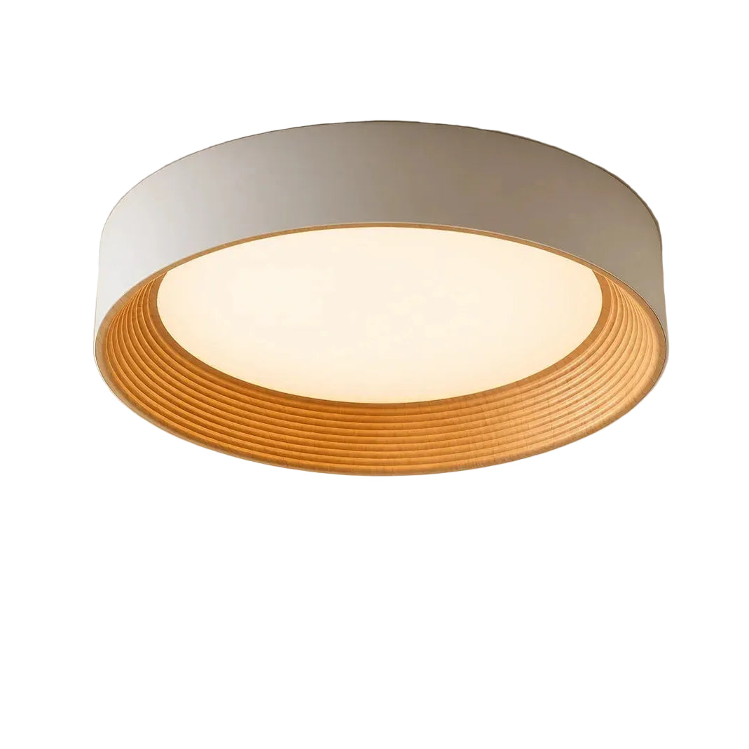 LED Flush Mount Ceiling Light Round Wood