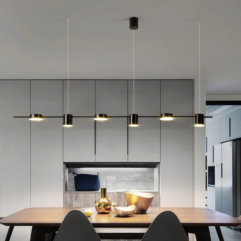 Linear LED Pendant Light with Spotlights