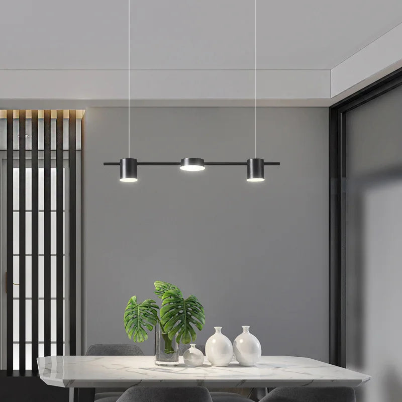 Linear LED Pendant Light with Spotlights