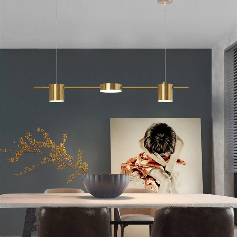 Linear LED Pendant Light with Spotlights