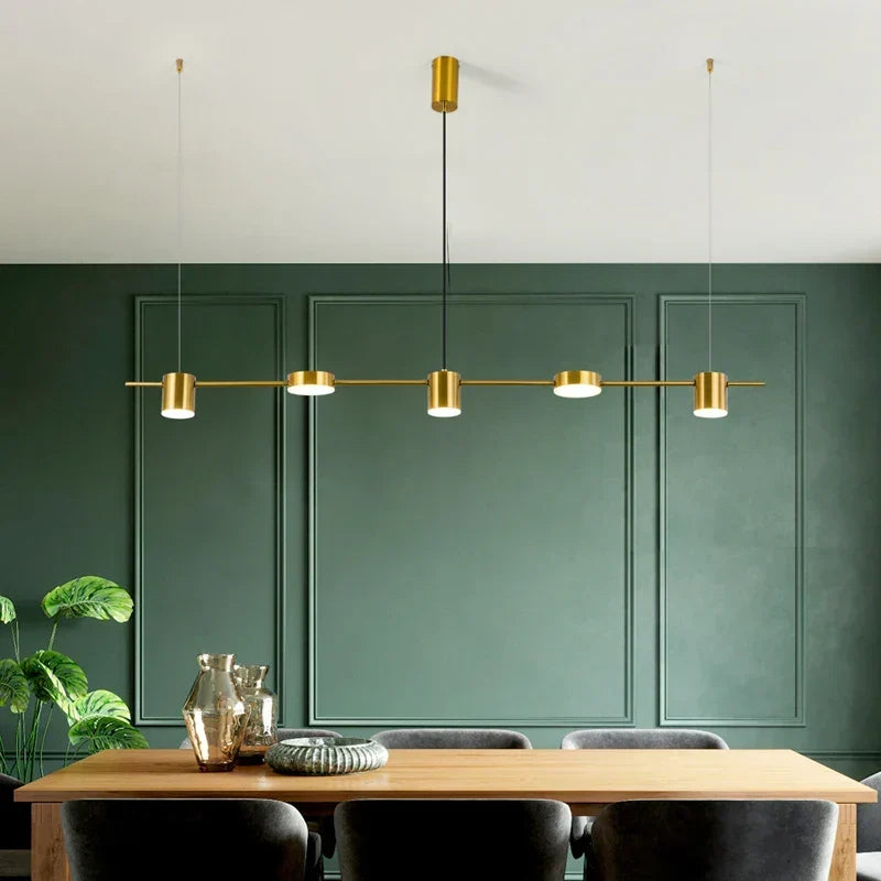 Linear LED Pendant Light with Spotlights