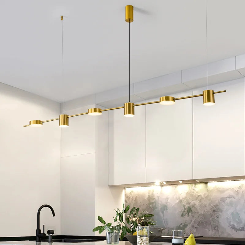 Linear LED Pendant Light with Spotlights