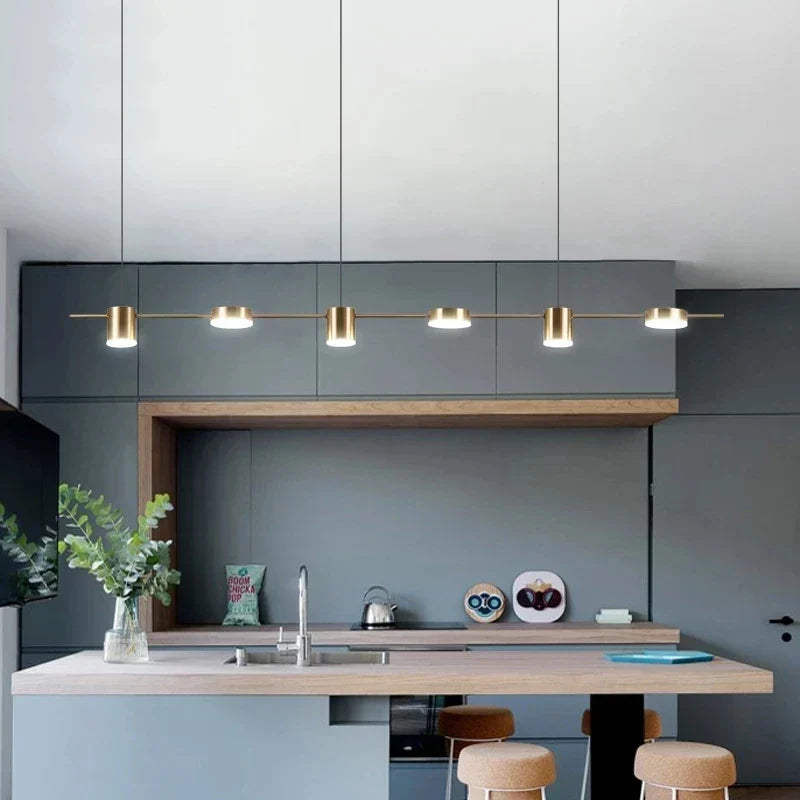 Linear LED Pendant Light with Spotlights
