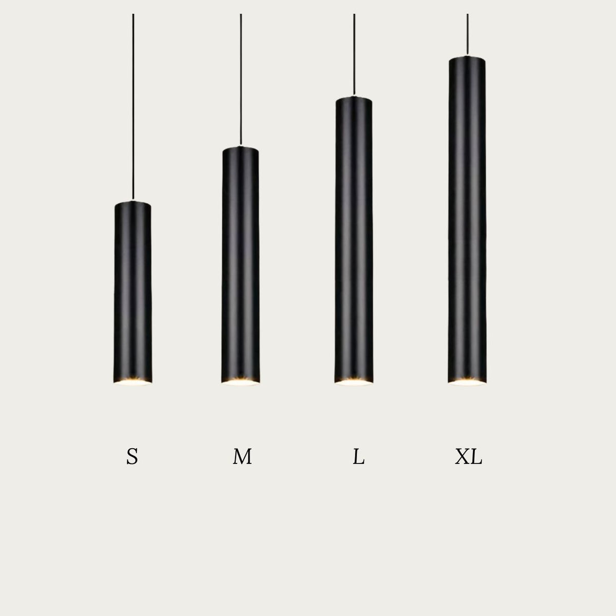 Modern Black Cylinder Pendant Light LED