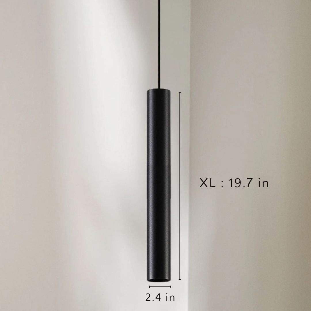 Modern Black Cylinder Pendant Light LED