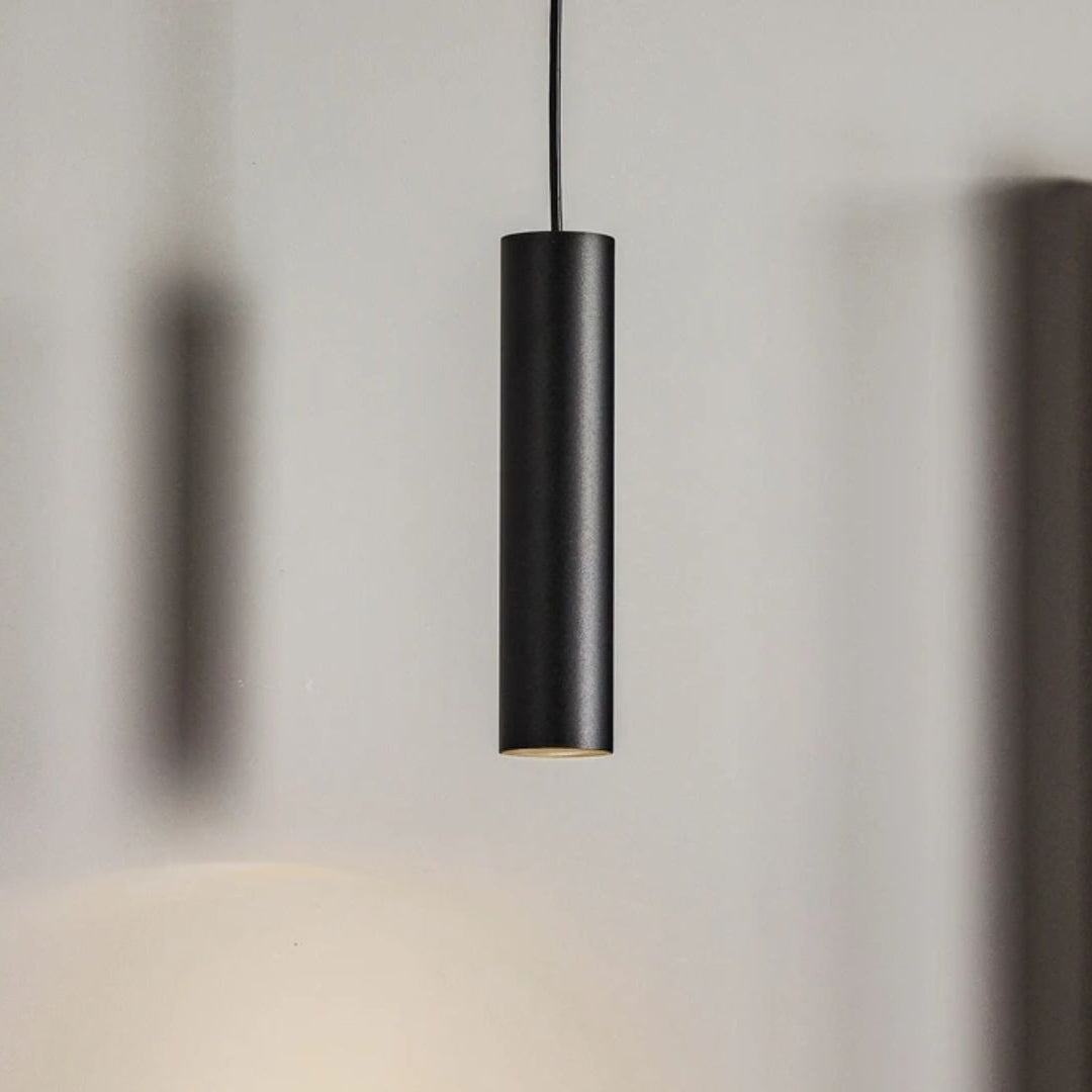 Modern Black Cylinder Pendant Light LED