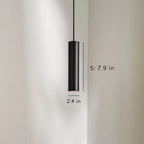 Modern Black Cylinder Pendant Light LED