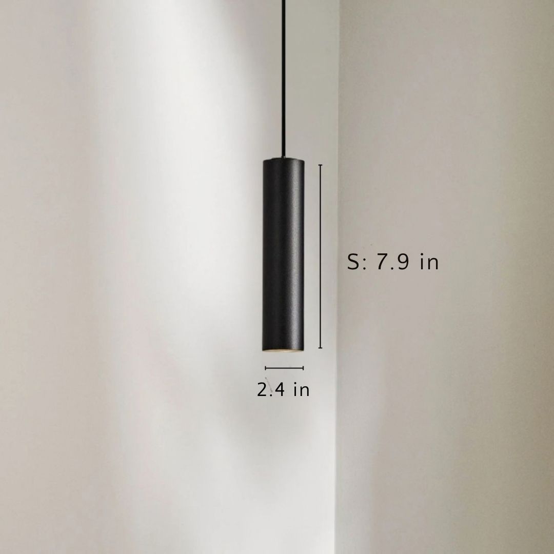 Modern Black Cylinder Pendant Light LED